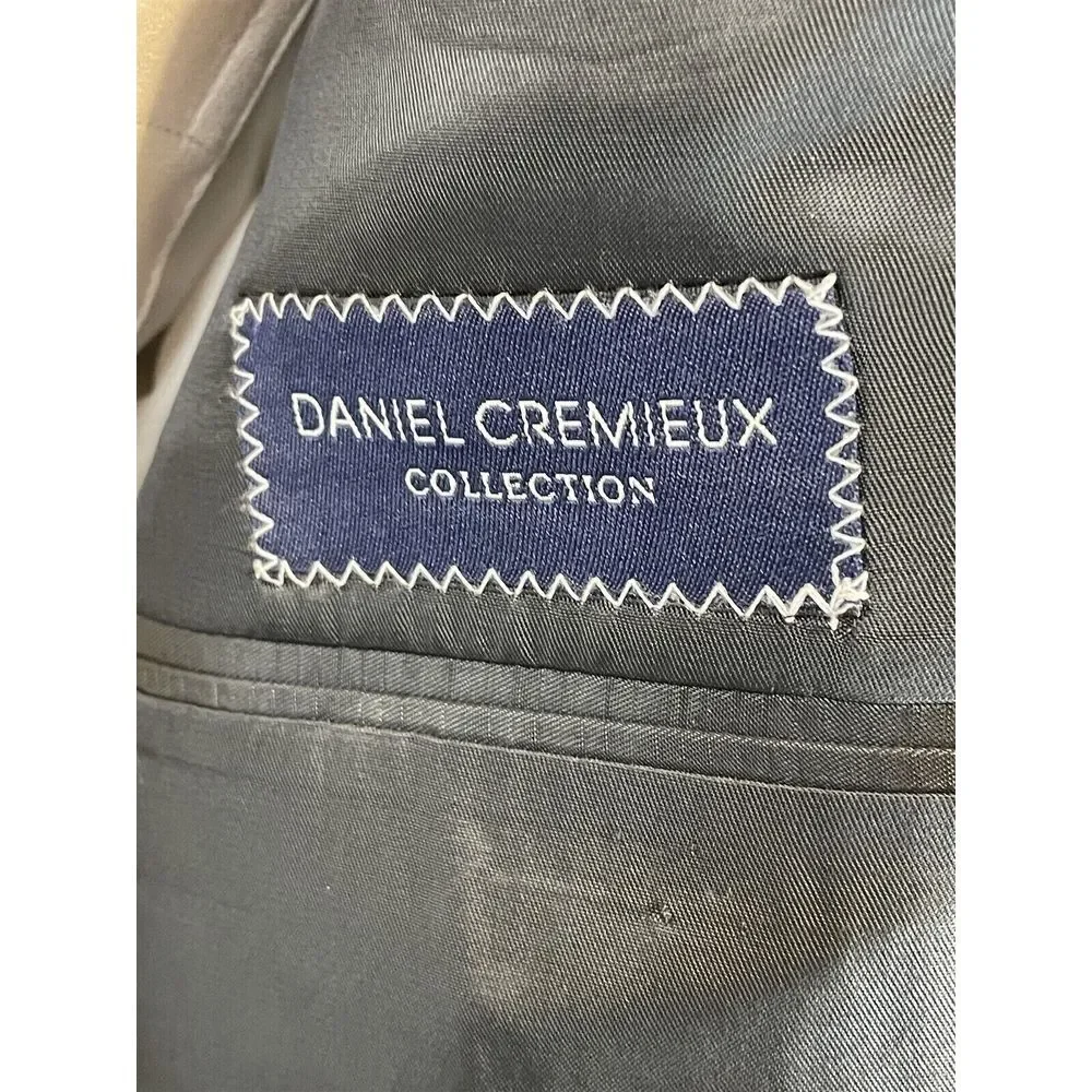 Daniel Cremieux 48R USA MADE‎ Loro Piana Wool Gray Windowpane 3Btn Blazer Jacket